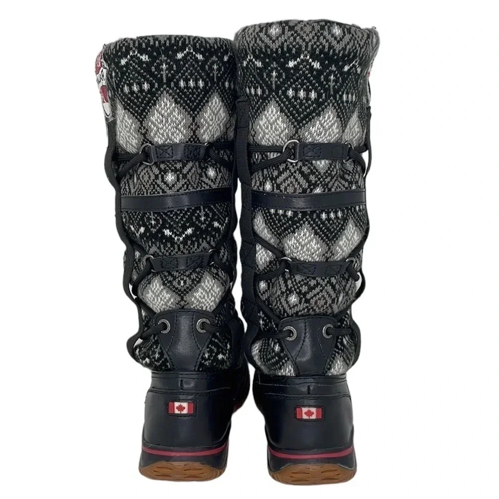 PAJAR Tall Winter Regatta Boots Fair Isle Fleece Lined Size 5.5 EU 36